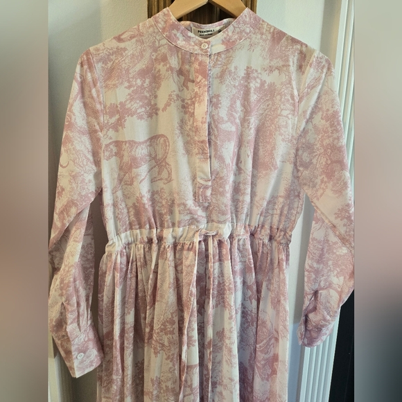 Maxi Dress with Draw Waist - Pink Detail - Picture 3 of 6